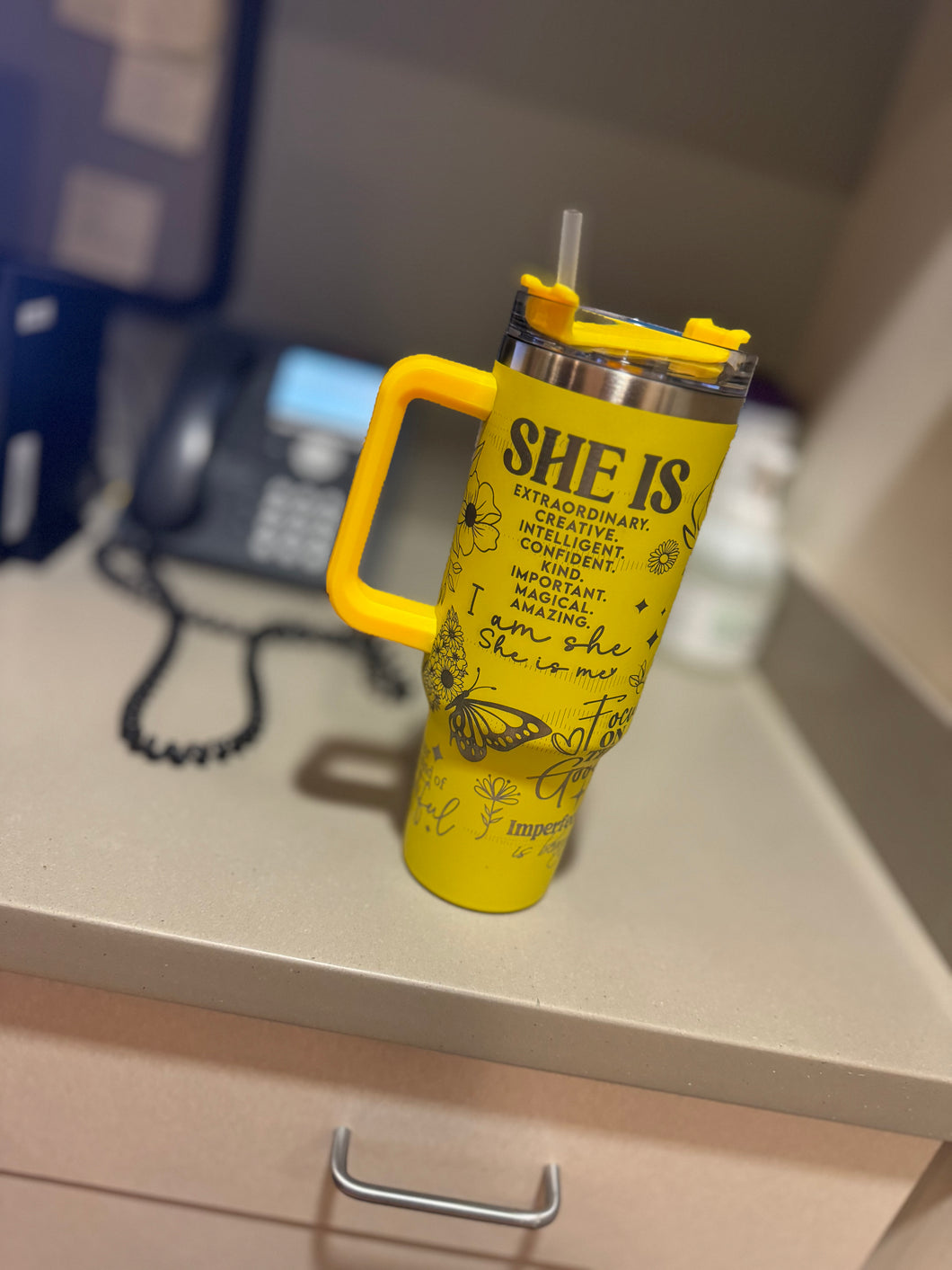 “She Is” Engraved Tumbler 40oz